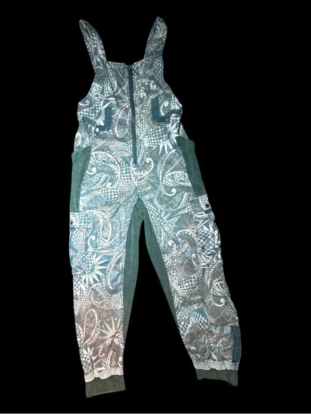 FP Movement Fast Track Onesie Jumpsuit in Trippy Green Design. Size Small - Picture 4 of 15